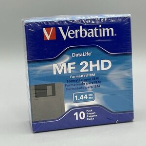 Verbatim DataLife MF 2HD 10-Pack 3.5″  Floppy Disks Formatted 1.44 MB Sealed‎